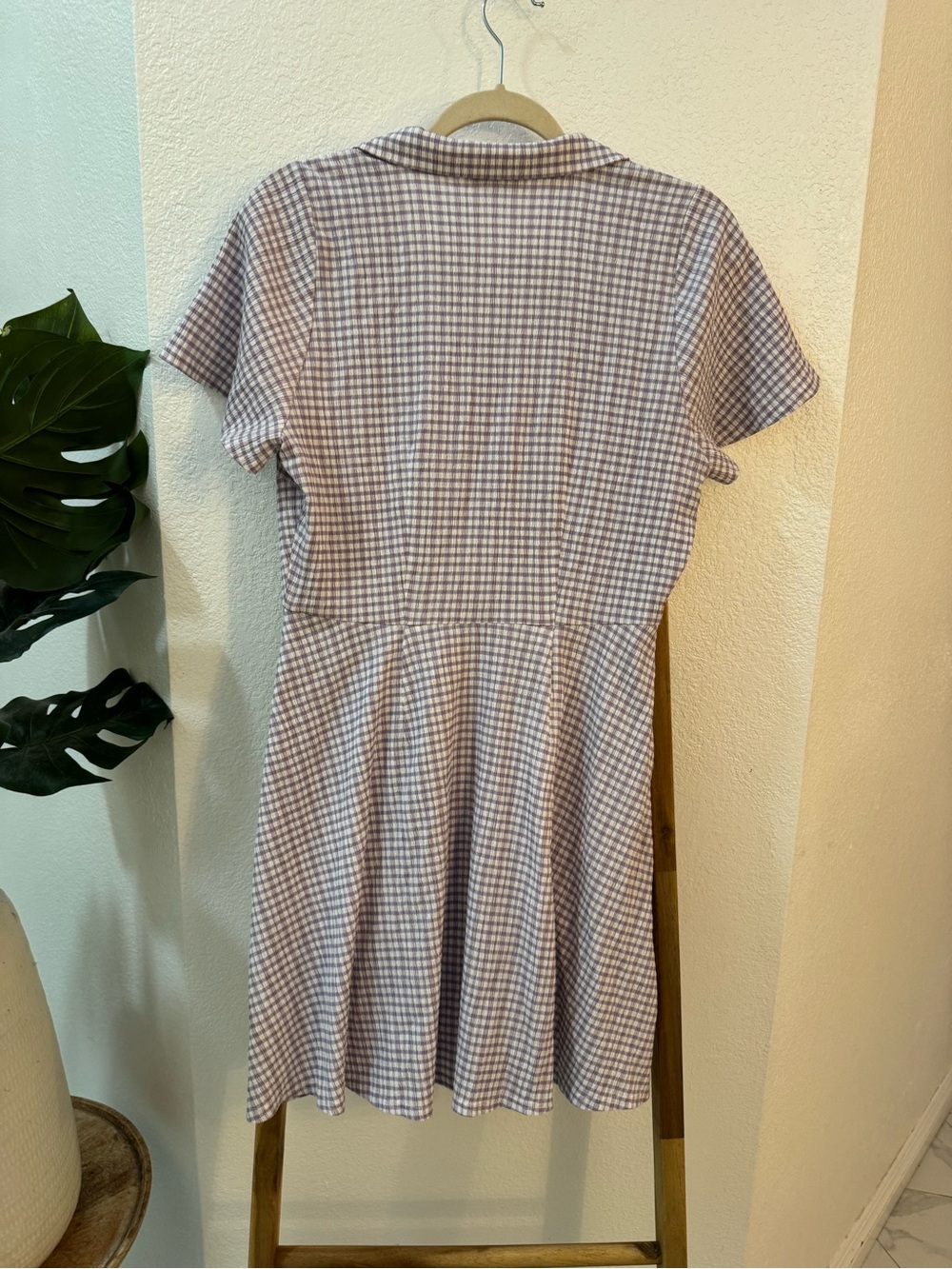 Madewell Lavender-Check Button-Front Mini Dress - Picture 13 of 13